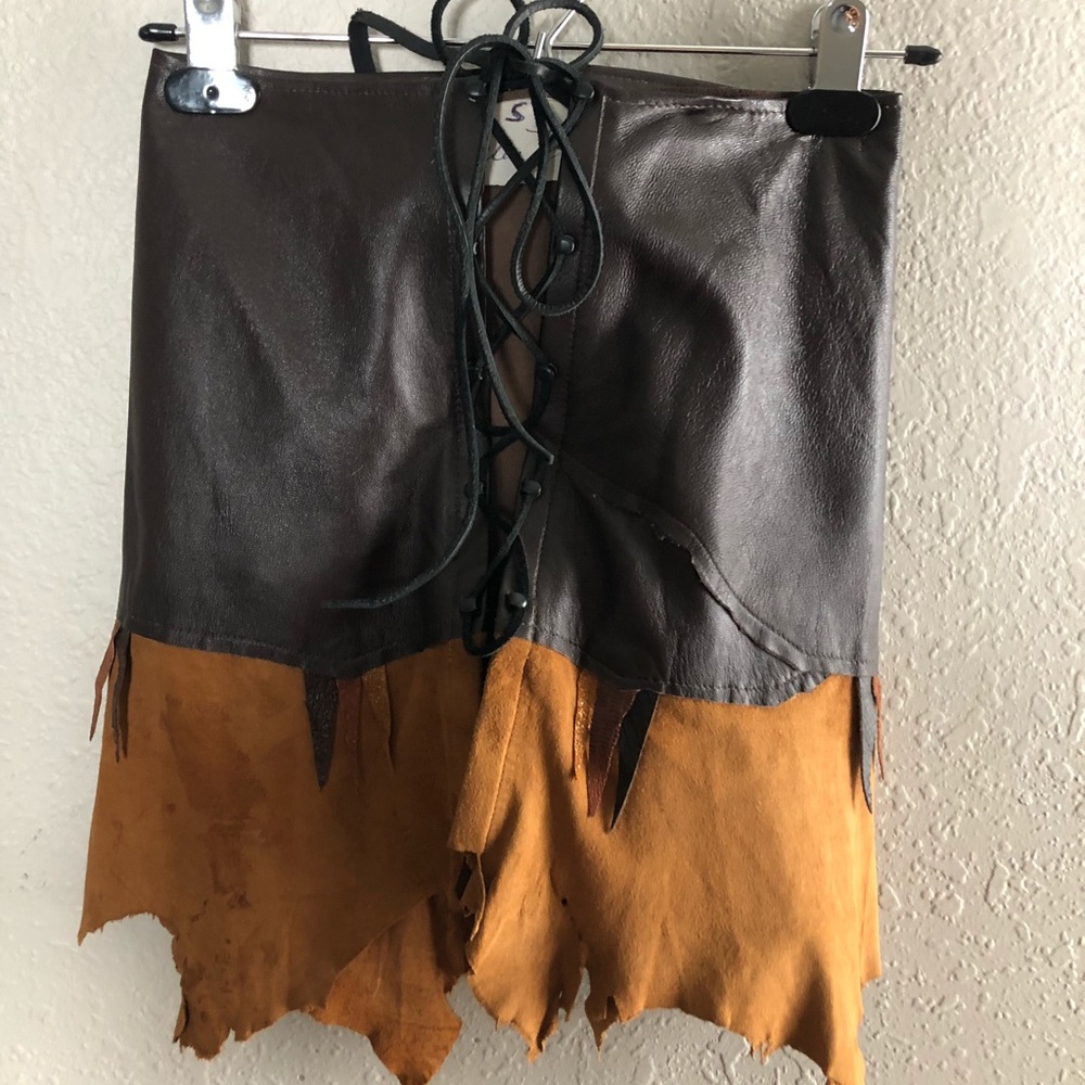 Real leather renaissance skirt